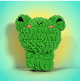 Resim Bakgelal Amigurumi Kurbağa Yapım Kiti Başlangıç Seviyesi Tığ Örgü Çocuk Ve Yetişkin Hobi Seti 