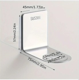 Resim Xuweiwei 1 Adet Silvery Çelik Banyo Duvar Askılığı Havlu Askısı Saklama Ünitesi Gümüşi 