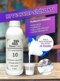 Resim Yüksek Kalite 1. Sınıf Rtv 2 Kalıp Silikonu 1 Kg Beyaz 10 Shore 1 