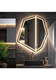 Resim Fluxus Günışığı Lazer Kumlamalı Lavabo & Banyo Aynası Dokunmatik Sensörlü 60 X 50 Cm 