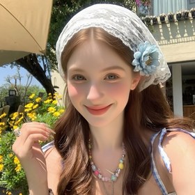 Resim 1 Adet Şık Fransız Dantel Eşarp - Vintage Çiçekli Saç Bandanası & Bel Sarma, Tüm Mevsimler İçin Gelinlik, Kadınlar için Zarif Aksesuar, Parti ve Günlük Kıyafetler - Çok Amaçlı Dantel Duşek, Gelinler için Delikad Dokulu, Sofistike İşçilik 