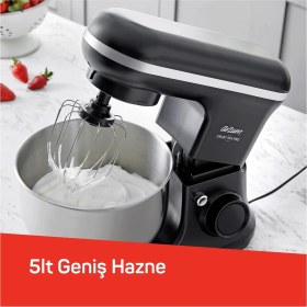 Resim Arzum AR1186 Crust Mix Pro Stand Mikser 5L Kapasiteli 3 Farklı Aparat 1500W, Siyah 