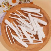 Resim 20 adet beyaz yardımcı plastik cımbız, çift gözlü klipsler, dayanıklı ve çok yönlü, pratik güzellik araçları, plastik, göz kapağı klipsleri 