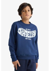 Resim Defacto Erkek Çocuk Regular Fit Bisiklet Yaka Sweatshirt F2841a825aunv241 Lacivert 