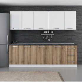 Resim Minar 255 Cm Mutfak Dolabı Beyaz Dore 255-D1 Beyaz 