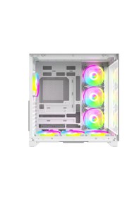Resim Strong Syrax 7x 120 Mm Fanlı Rgb Led Buton Kontrol Atx Akvaryum Beyaz Gaming Bilgisayar Kasası Powersız 