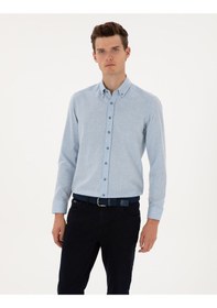 Resim Pierre Cardin Erkek Açık Mavi Gömlek Desenli 50316751-vr003 Açik Mavi 