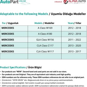 Resim Alpha Auto Part Mercedes W169, A180, W156 için 62.7 cm Panoramik Tavan Sunroof Tamir Seti 