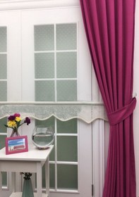 Resim Taç Soft Fuşya Fon Perde Fuşya 