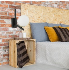 Resim Morgan Eskitme Siyah Duvar Lambası Yatak Odası-Yatak Başı-Banyo İ Siyah 