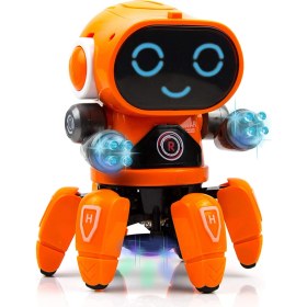 Resim Aqqogib Dans Eden Robot, Yürüyen Elektronik Pille Çalışan Yanıp Sönen Işıklar ve Müzik Çocuk Robotu, Çocuklar Için Robot Oyuncaklar, 4 5 6 7 8 9 Yaşındaki Çocuklara Hediye (Yurt Dışından) 