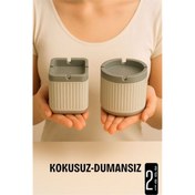 Resim ModaCar Kokusuz Dumansız Küllük - 2 li Küllük Seti Kafe Küllüğü Restoran Küllüğü Masaüstü Küllük 