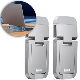 Resim Baseus Katlanabilir Portatif Macbook Dizüstü Bilgisayar Laptop Stand Ayağı Gümüş 