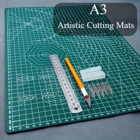 Resim Sanat ve El Sanatları, Dikiş ve Sanat Eserleri için A3 Kendini Tamir Eden Kesme Matı - Güçlü PP Malzemesinden Yapılmış, Izgara Desenleri ve Ölçüm Göstergeleri ile, Oyma, Pişirme ve Kil Çalışmaları için Harika - Mükemmel Malzeme 