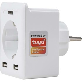 Resim Genel Markalar Swapp Sl-04 10a Akım Korumalı Akıllı Priz 2 Usb 2.4 Wifi Tuya Google Assistant Alexa Siri Destekli 