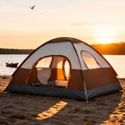 Resim 4 Kişilik Açık Kamp Çadırı, 2 Kapı ve 2 Pencere ile - Nefes Alabilen Güneşlik, Sivrisinek ve Böcek Koruma, Dayanıklı Polyester, Aile Kampı, Yürüyüş, Arka Bahçe Maceraları için Karışık Renkler, Kamp Çadırları, Macera Seyahat Ekipmanları, Doğal Ortam, Sağlam Yapı, Macera Arayanlar 