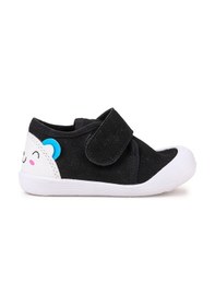 Resim Kiko Kids Catly Cırtlı Erkek Bebek İlk Adım Panduf Ayakkabı Siyah 