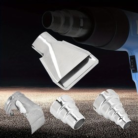 Resim Isı Tabancası Nozul Kitleri, 4 Adet Paslanmaz Çelik Reflektör Nozul Sıcak Hava Tabancası Lehimleme İstasyonu Nozul Aracı 