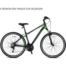 Resim Kron TX75 Mekanik Disk Fren Şehir Bisikleti Siyah Yeşil 16(41cm) 
