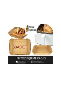 Resim Büyük Boy Air Fryer Fritöz Pişirme Kağıdı 50 Adet 
