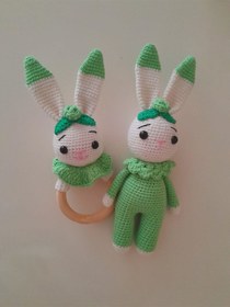 Resim Amigurumi Tavşan Yeni Doğan 2'li Uyku Arkadaşı Seti 