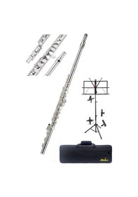 Resim Midex YFL-16G Gümüş Yan Flüt 16 Delikli Gümüş Kaplama (Nota Sehpa 