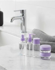 Resim 5 Parça Seyahat Banyo Seti 30 Ml Şeffaf Taşınabilir Şişe Seti 