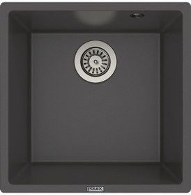 Resim Polex Cristalüx Granit Evye P-X40 Antrasit Tezgah Altı Ve Tezgah Üstü Kare Mutfak Evyesi 53.8x44 CM 