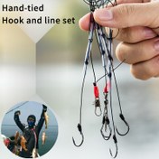 Resim 2 Adet Premium Paslanmaz Çelik Balıkçılık saç tokası Seti, Anti-Tangle 5-saç tokası Rig, Surf ve Uzun Kast Çubukları için - Sağlam, Keskin, Siyah - Deniz Balıkçılığı Severler için İdeal 