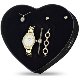 Resim Forentina Altın Kaplama Nazar Boncuklu Kolye Bileklik Küpe Saat - Altın 