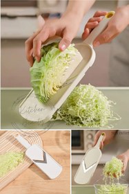 Resim Kitchen Beauty Paslanmaz Çelik Bıçaklı Sebze Doğrayıcı ve Dilimleyici - Kaymaz Tabanlı Lahana,Havuç,Salata,Soğan 