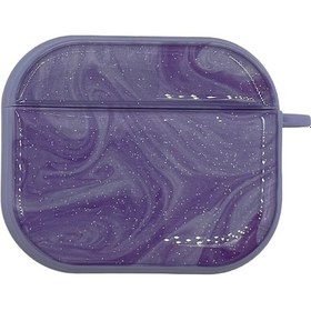Resim Nettech Apple Uyumlu AirPods 3.nesil Simli İpli Arka Koruma Kılıf - Mor Mor 