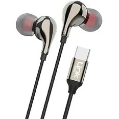 Resim Qedii Linktech E84 Type-C Hd Stereo Kulak İçi Kablolu Kulaklık Siyah 