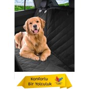 Resim TeknoTrust Araba İçin Siyah Evcil Hayvan Koruma Kılıfı ve Minderi 