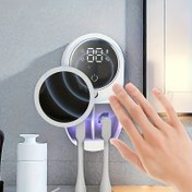 Resim Diş Fırçaları İçin Bir Akıllı Sterilizasyon Cihazı, Işık Sensörü Tasarımı, Dijital Ekran, USB Şarj ve Diş Fırçaları İçin Çift Tutucu. Bu Banyo Aksesuarı Mükemmel Bir Hediye Olur 