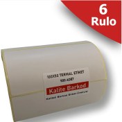Resim Kalite Barkod 100x50 Termal Etiket 6 Rulo Barkod Etiketi 