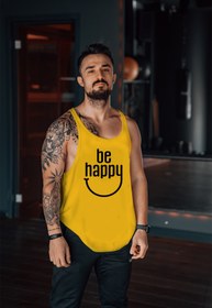 Resim Freeyez Be Happy Gym Fitness Tank Top Sporcu Atleti 