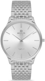 Resim Hislon CL135S-02SS Safir Çizilmez Camlı Metalik Renk Erkek Kol Saati 