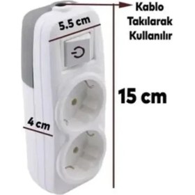 Resim Far 5 Adet 2'li Anahtarlı Klemensli Kablosuz Grup Priz 