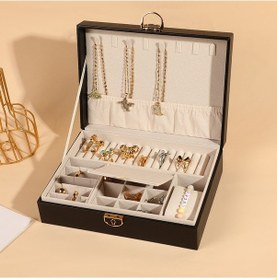 Resim Mücevher Kutusu Organizer Düzenleyici Takı Kutusu Anahtarlı 