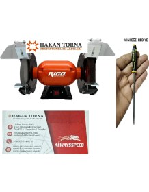 Resim Rico Taş Motoru Tel Fırçalı Işıklı 200MM 600W Sessiz Güçlü 
