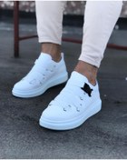 Resim WG Fashion Mp033 Bt Bağcıksız Tokalı 4 Bantlı Ortopedik Yüksek/kalın Taban Erkek Sneaker Beyaz 