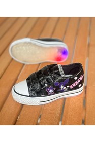 Resim Surpie Shoes Kuromi Çocuk Convers, Kız Çocuk Günlük Ayakkabı, Işıklı Çocuk Ayakkabı (31-35 Numara Aralığı Işıksız 