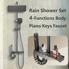 Resim Rain Shower Set 4-Functions Vücut Piyano Tuşları Musluk 