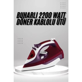 Resim Seramik Tabanlı Kırmızı 2200 Watt Şok Buharlı Ütü 
