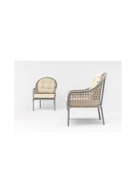 Resim Zen Çay Seti Bahçe ve Balkon Mobilyası Takımı (1+1+Sehpa) Krem 