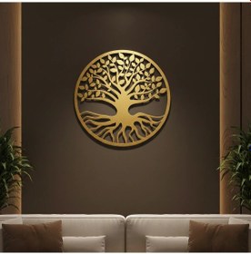 Resim Hayat Ağacı Ve Kuşlar Metal Duvar Tablosu Doğal Temalı Dekor 