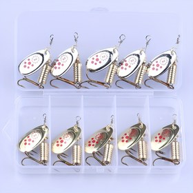 Resim 10 adet Premium Metal Kaşık Balıkçılık Yemi Seti - Tuzlu ve Tatlı Su Balıkları için Spinner Yemler, Köstebek ve Daha Fazlası için - Sevgililer Günü, Babalar Günü, Yılbaşı, Yılbaşı Hediyesi için Mükemmel 