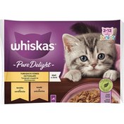 Resim Whiskas Pouch Pure Delight Jöle İçinde Tavuklu Hindili Yavru Kedi Konservesi 4 x 85 G 