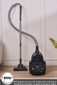 Resim Karaca Vantuz Action Force X10 2 Lt Toz Torbasız Hazneli Elektrikli Süpürge Black 899 W 
